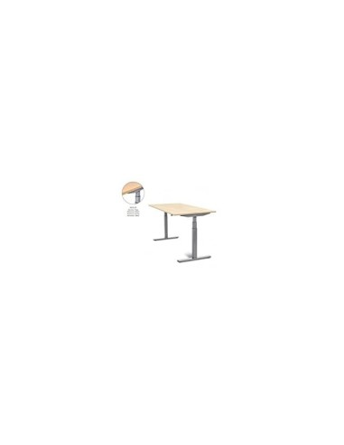 MESA ROCADA REG.ELECTRICA 129 CM ESTRUCTURA ACERO TABLERO 180 CM HAYA