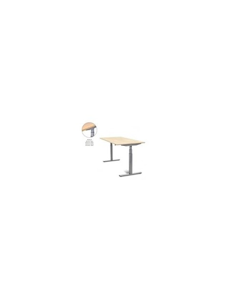 MESA ROCADA REG.ELECTRICA 129 CM ESTRUCTURA ACERO TABLERO 180 CM HAYA