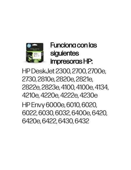 3YM63AE CARTUCHO HP 305XL DESKJET TRICOLOR 200 PG.