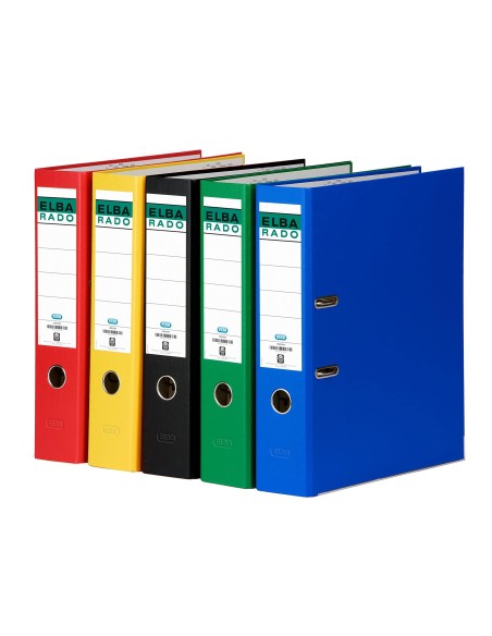 ARCHIVADOR PALANCA ELBA CHIC CARTON FORRADO PVC RADO A4 L.80MM NG.