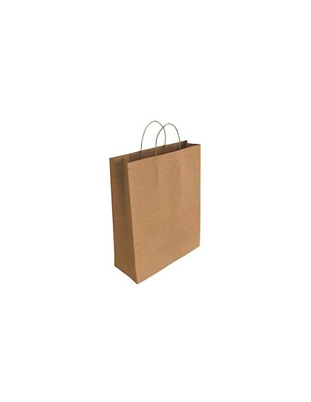 BOLSA KRAFT RECICLADO ASA RETORCIDA LISO NATURAL L 320X140X400MM