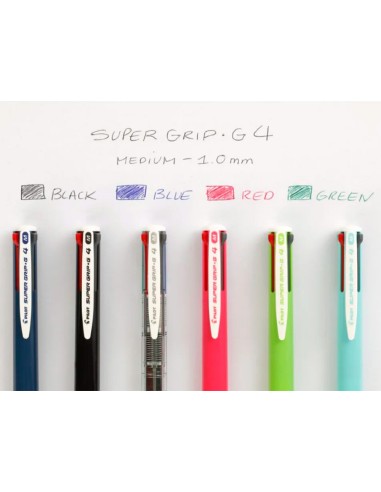 BOLIGRAFO PILOT SUPER GRIP G 4 RETRACTIL SUJECION CAUCHO CUERPO AZ.