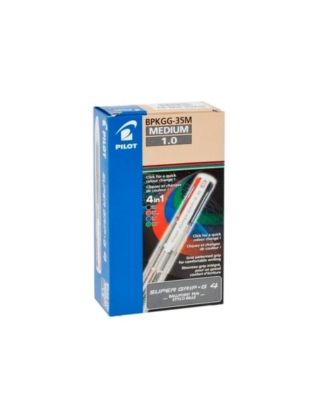 BOLIGRAFO PILOT SUPER GRIP G 4 RETRACTIL SUJECION CAUCHO CUERPO ROSA