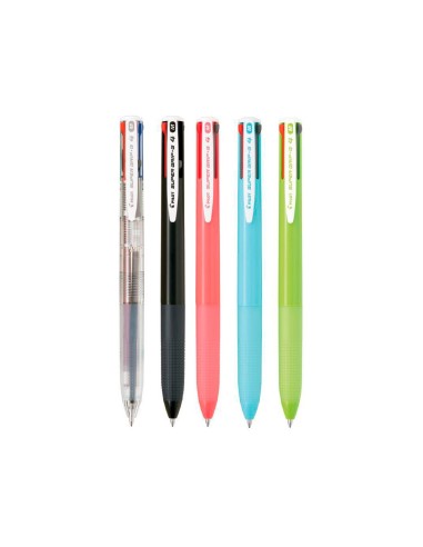 BOLIGRAFO PILOT SUPER GRIP G 4 RETRACTIL SUJECION CAUCHO CUERPO ROSA