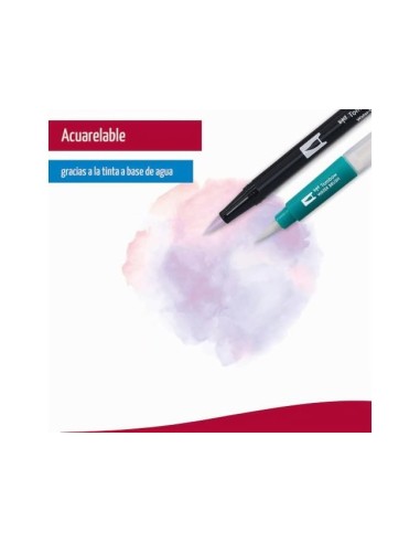 ROTULADOR TOMBOW ACUARELABLE DOBLE PUNTA PINCEL PRIMARIOS 12 UD.SURT.