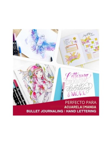 ROTULADOR TOMBOW ACUARELABLE DOBLE PUNTA PINCEL PRIMARIOS 12 UD.SURT.