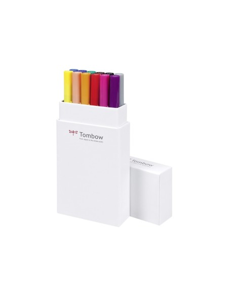 ROTULADOR TOMBOW ACUARELABLE DOBLE PUNTA PINCEL PRIMARIOS 12 UD.SURT.