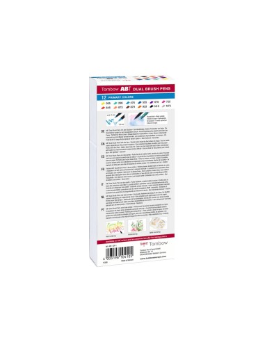 ROTULADOR TOMBOW ACUARELABLE DOBLE PUNTA PINCEL PRIMARIOS 12 UD.SURT.