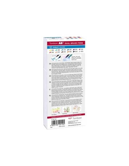 ROTULADOR TOMBOW ACUARELABLE DOBLE PUNTA PINCEL PRIMARIOS 12 UD.SURT.
