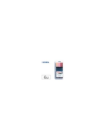 ROTULADOR LYRA AQUA BRUSH ACUARELABLE DOBLE PIEL 6 UD.SURT.