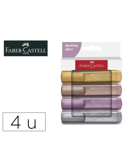 ROTULADOR FABER FLUORESCENTE TEXLINER 46 METALICO  4 UD.SURT.
