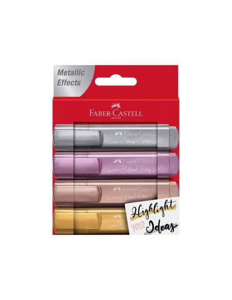 ROTULADOR FABER FLUORESCENTE TEXLINER 46 METALICO  4 UD.SURT.