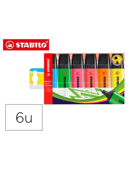 ROTULADOR STABILO BOSS FLUORESCENTE 70  6 UD.SURT.