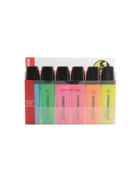 ROTULADOR STABILO BOSS FLUORESCENTE 70  6 UD.SURT.