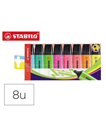 ROTULADOR STABILO BOSS FLUORESCENTE 70  8 UD.SURT.