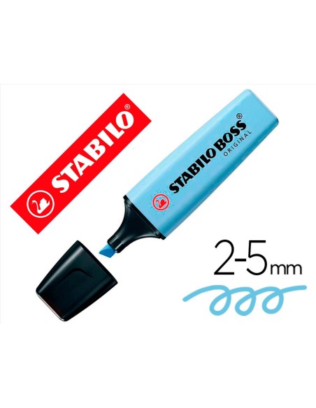 ROTULADOR STABILO BOSS FLUORESCENTE 70 PASTEL AZ. NUBLADO