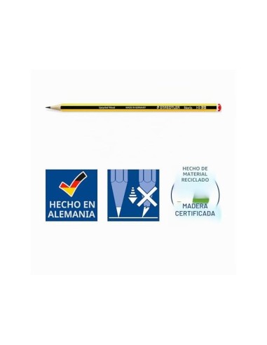 LAPICES GRAFITO STAEDTLER NORIS N.2 HB 12 UDS+AFILALAPIZ+GOMA