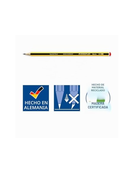 LAPICES GRAFITO STAEDTLER NORIS N.2 HB 12 UDS+AFILALAPIZ+GOMA