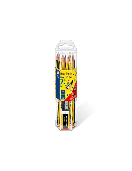 LAPICES GRAFITO STAEDTLER NORIS N.2 HB 12 UDS+AFILALAPIZ+GOMA