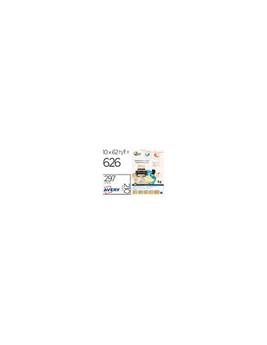 ETIQUETA ADH.AVERY TICO SATINADO ORO/PLATA LASER PK.DE 626 UD. SURT.