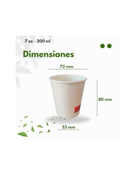 VASO CARTON BIODEGRADABLE BL.220 CC PQ.DE 50 UD.