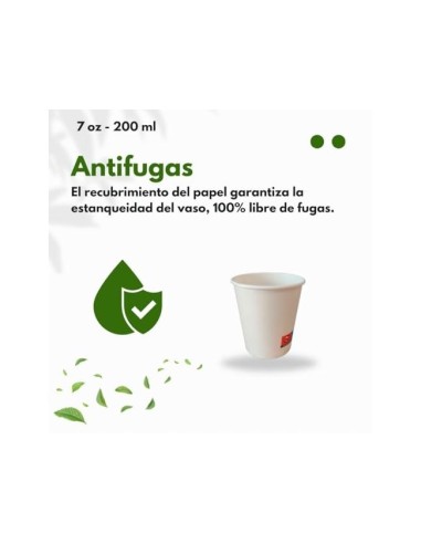 VASO CARTON BIODEGRADABLE BL.220 CC PQ.DE 50 UD.