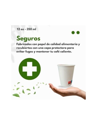 VASO CARTON BIODEGRADABLE BL.360 CC PQ.DE 40 UD.