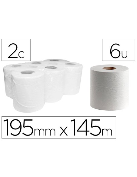PAPEL SECAMANOS DAHI 2 CAPAS CELULOSA  195MM X 145MT.PAQUETE 6 ROLLOS
