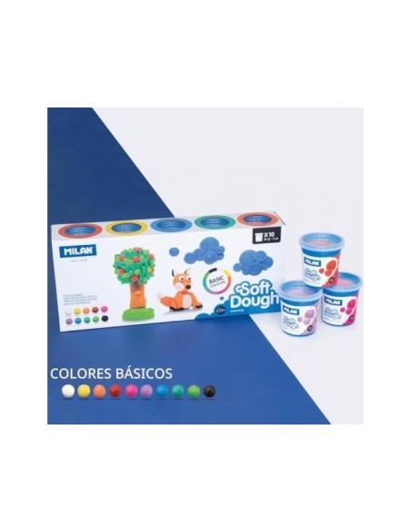 PASTA MILAN MODELAR SOFT DOUGH BASIC CAJA 10 BOTES SURT.85 G