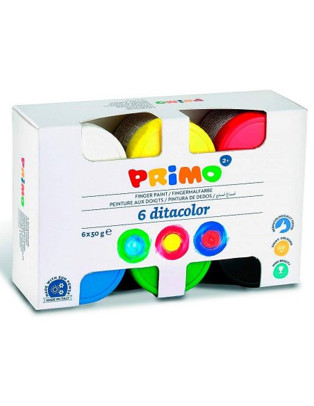 PINTURA DEDOS PRIMO 50 G CAJA 6 UD.SURT.