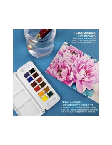 ACUARELA DALER ROWNEY AQUAFINE TRAVEL SET PINCEL CAJA 12 SURT.