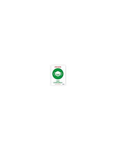 SEÑAL ADH. AVERY USAR MASCARILLA A4 RESISTENTE  RAYOS UV PK.DE 2 UD.