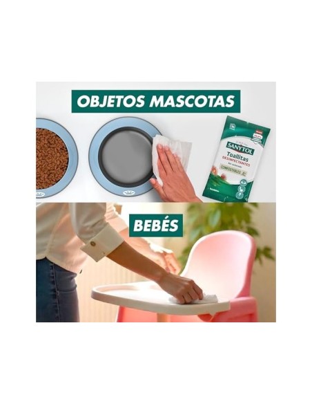 TOALLITA DESINFECTANTE SANYTOL BIODEGRADABLE PQ.DE 30 UD.