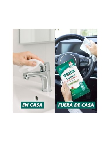 TOALLITA DESINFECTANTE SANYTOL BIODEGRADABLE PQ.DE 30 UD.