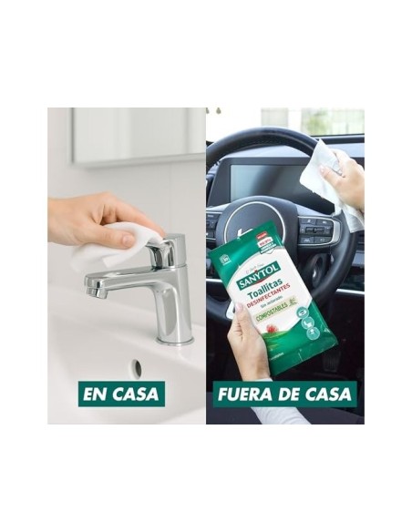 TOALLITA DESINFECTANTE SANYTOL BIODEGRADABLE PQ.DE 30 UD.