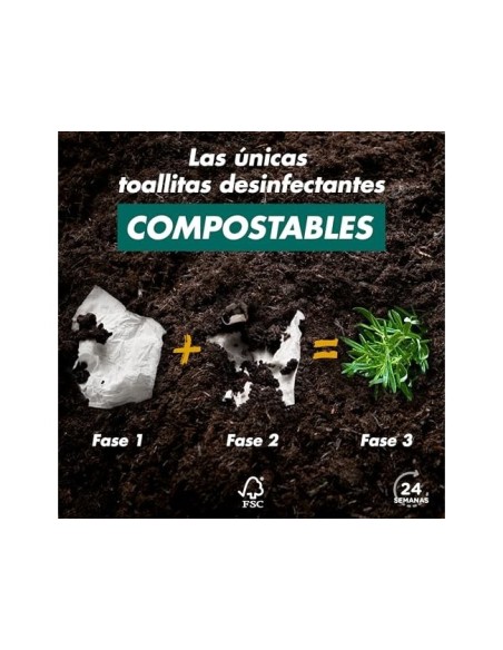 TOALLITA DESINFECTANTE SANYTOL BIODEGRADABLE PQ.DE 30 UD.