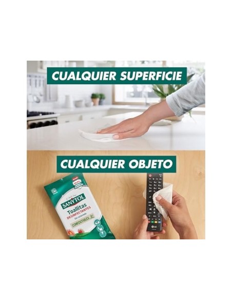 TOALLITA DESINFECTANTE SANYTOL BIODEGRADABLE PQ.DE 30 UD.