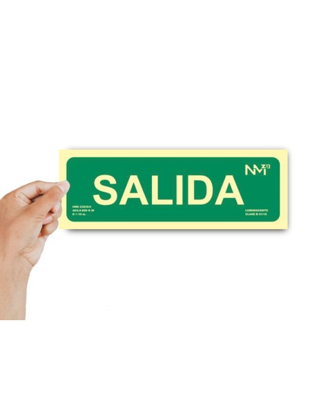 PICTOGRAMA ARCHIVO 2000 SALIDA PVC VE. LUMINISC 300X105MM PK.DE 2 UD.