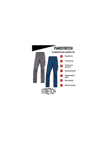 PANTALON TRABAJO DELTAPLUS CINTURA ELASTICA 5 BOL. AZ.MAR./NJ. T. XL