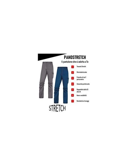 PANTALON TRABAJO DELTAPLUS CINTURA ELASTICA 5 BOL. AZ.MAR./NJ. T. XL
