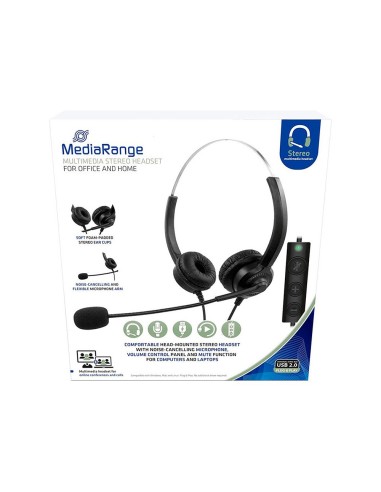 AURICULAR MEDIARANGE BIAURAL DIADEMA MICROFONO CABLE 2MT.