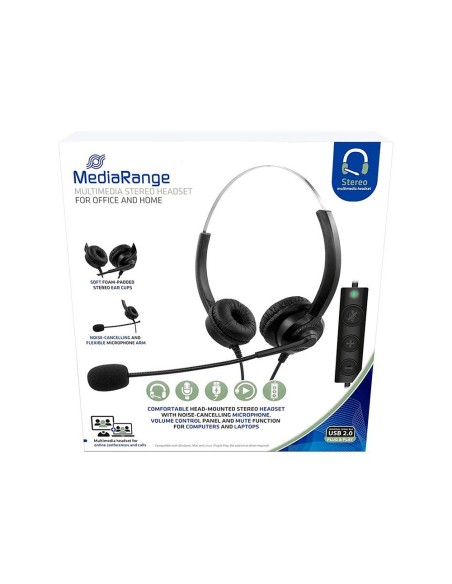 AURICULAR MEDIARANGE BIAURAL DIADEMA MICROFONO CABLE 2MT.