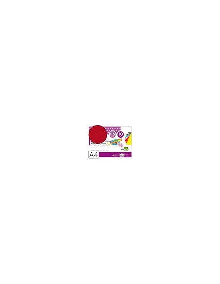 GOMA EVA LIDERPAPEL A4 60G/M2 ESPESOR 1,5MM RJ.PAQUETE 10 HOJAS GE82