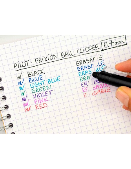 BOLIGRAFO PILOT FRIXION CLICKER BORRABLE 0,7MM P. MEDIA NG.EN BLISTER