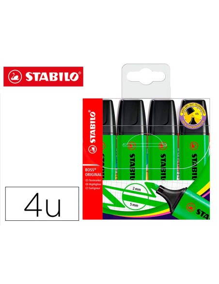 ROTULADOR STABILO BOSS FLUORESCENTE 70 VE.  4 UD.