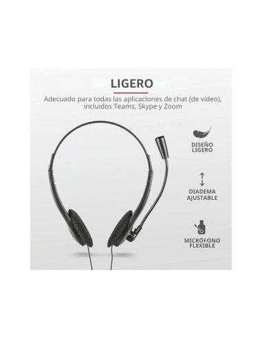 AURICULAR TRUST PRIMO CHAT HEADSET PARA PC Y LAPTOP LONGITUD CABLE 1