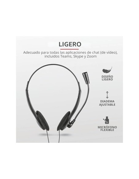 AURICULAR TRUST PRIMO CHAT HEADSET PARA PC Y LAPTOP LONGITUD CABLE 1