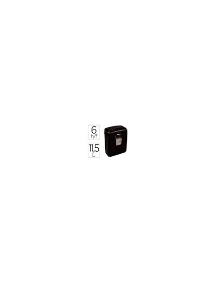 DESTRUCTORA FELLOWES LX-25M 6H P4 GRAPAS CLIPS TARJETA PAPELERA 11,5
