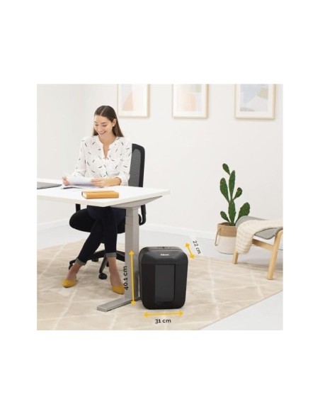 DESTRUCTORA FELLOWES LX-41 8H P4 GRAPAS CLIPS TARJETA PAPELERA 17 L