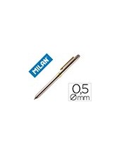 BOLIGRAFO MILAN MULTIFUNCION CROMADO PORTAMINAS 0,5MM/ GOMA BORRAR 2